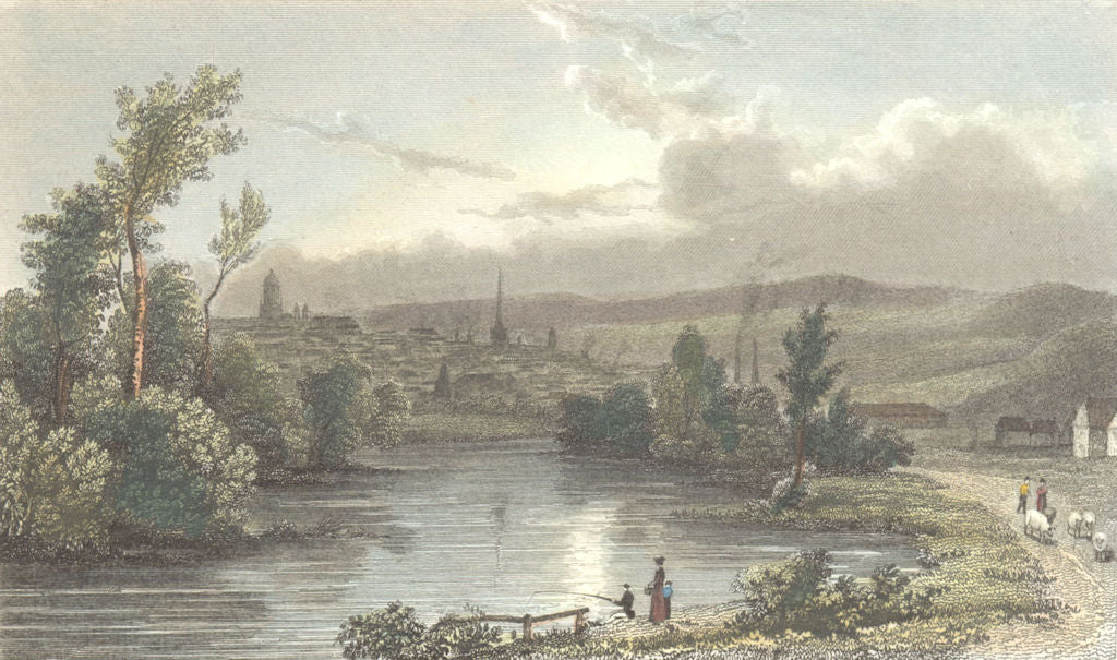 YORKS. Sheffield. Westall-Finden c1833 old antique vintage print picture